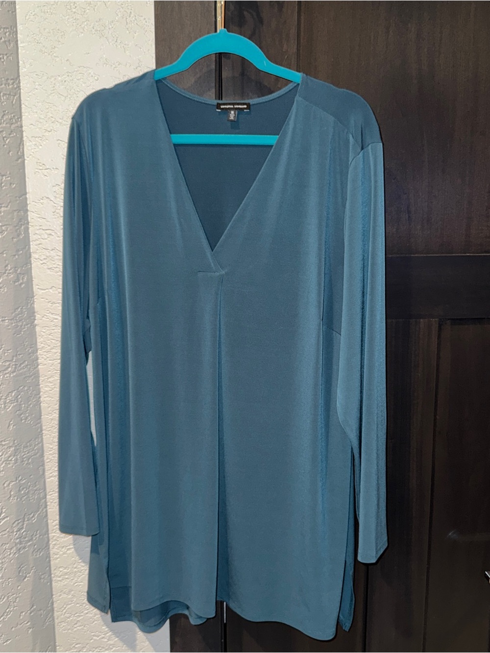 Universal Standard Teal V-Neck Long Sleeve Top